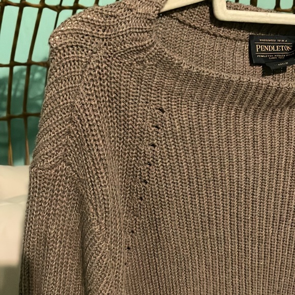 Taupe Pendleton knit sweater - Picture 3 of 6